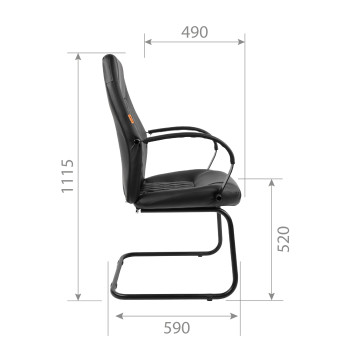 Кресло CH-950-V-LT, экокожа, черный-5
