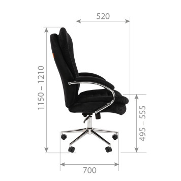 Кресло CH-HOME 795, ткань велюр, черный NEW-4