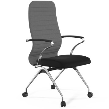 Кресло Метта Sit-8 B2-10K-UMF(X1)/Uh02/Wh00/K15cL (F53.W01) св.серый/черный