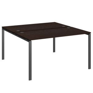 Бенч АМБ-004 дуб венге на 2 рабочих места на металлокаркасе антрацит